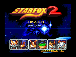 Star Fox title screen for Super Famicom